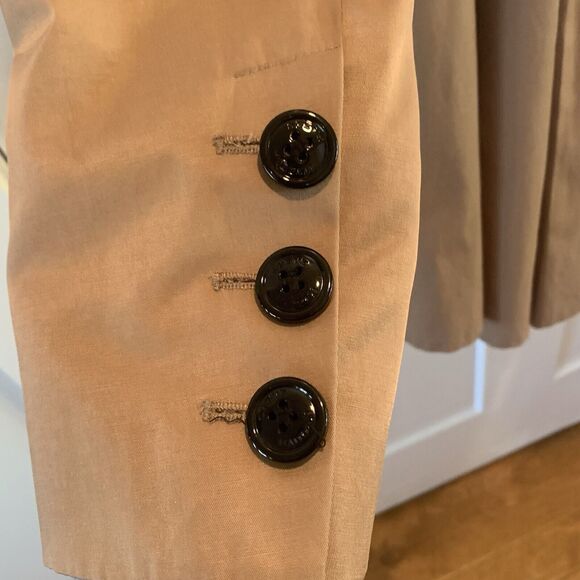 Steve Madden Trench Coat Women Petite Small Beige Pleated Belt Waist Rain Jacket - Picture 5 of 11